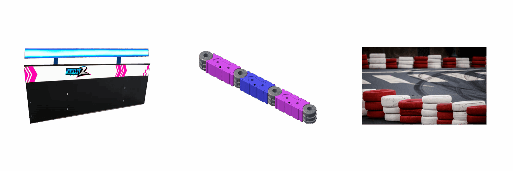 Barreras de seguridad instaladas en la pista de karting